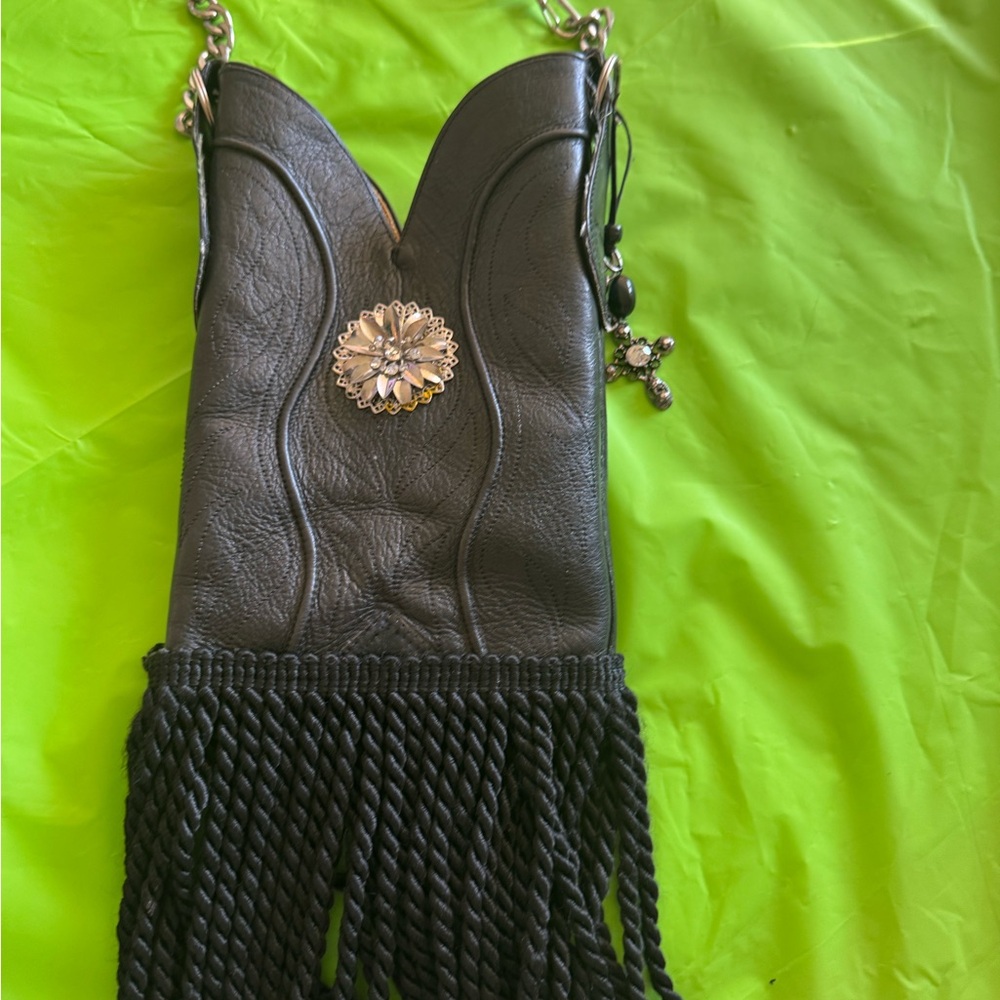 Nocona Cowboy Boot Leather Western
Fringe Bag - Picture 3 of 14